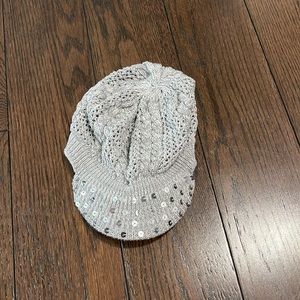Justice grey sparkly beret. One size fits all